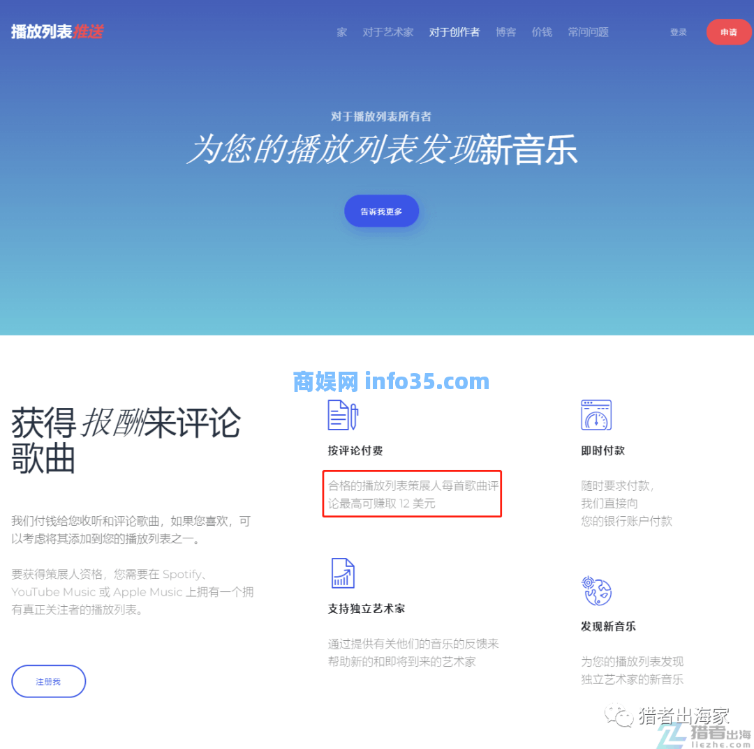 国外听音乐赚美元项目,一首音乐可以赚12美刀。