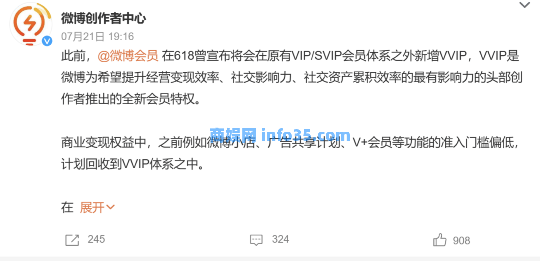 SVIP还不够,知名社交平台新浪微博推出VVIP。