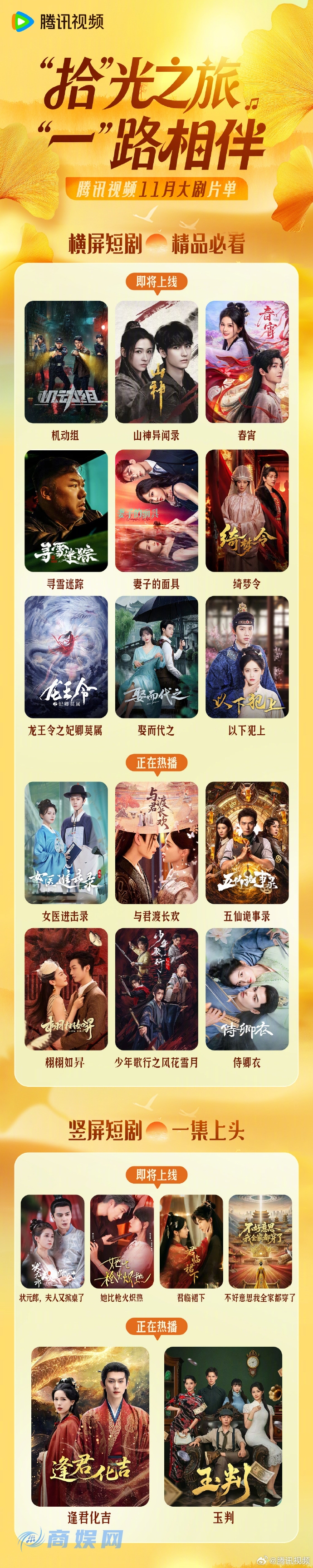 2025年11月腾讯片单有什么 2025年11月腾讯片单大全