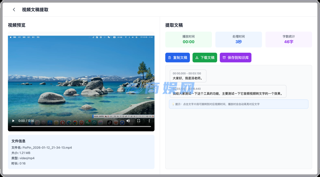 再给你们分享个“硬货”，Vid2X 提取视频文稿。